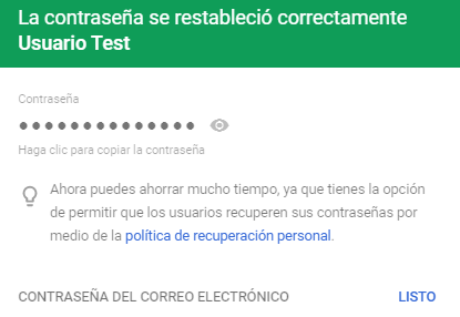 Confirmacion de Contraseña