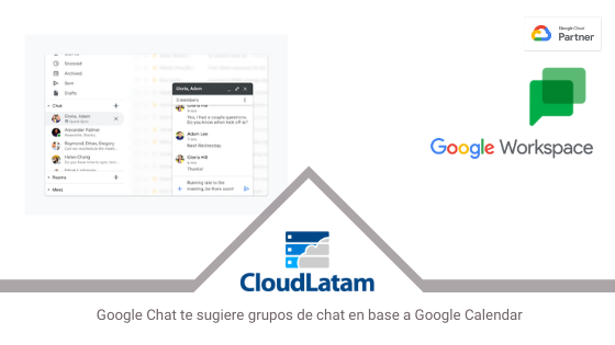 Google Chat te sugiere grupos de chat en base a Google Calendar