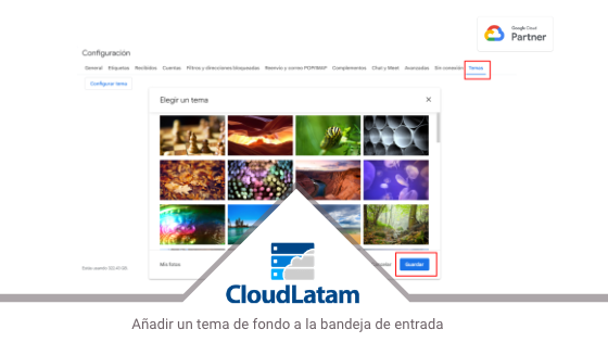 [Gmail] Añadir un tema de fondo a la bandeja de entrada